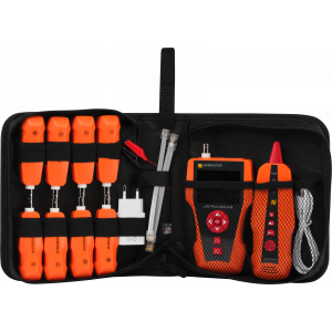 Cable tester with length measurement, cable tracer, and POE detection, 8 remote identifiers